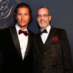 Bestselling-Author-Speaker-Greg-Jacobson-with-Matthew-McConaughey-at-City-Gala-charity-event